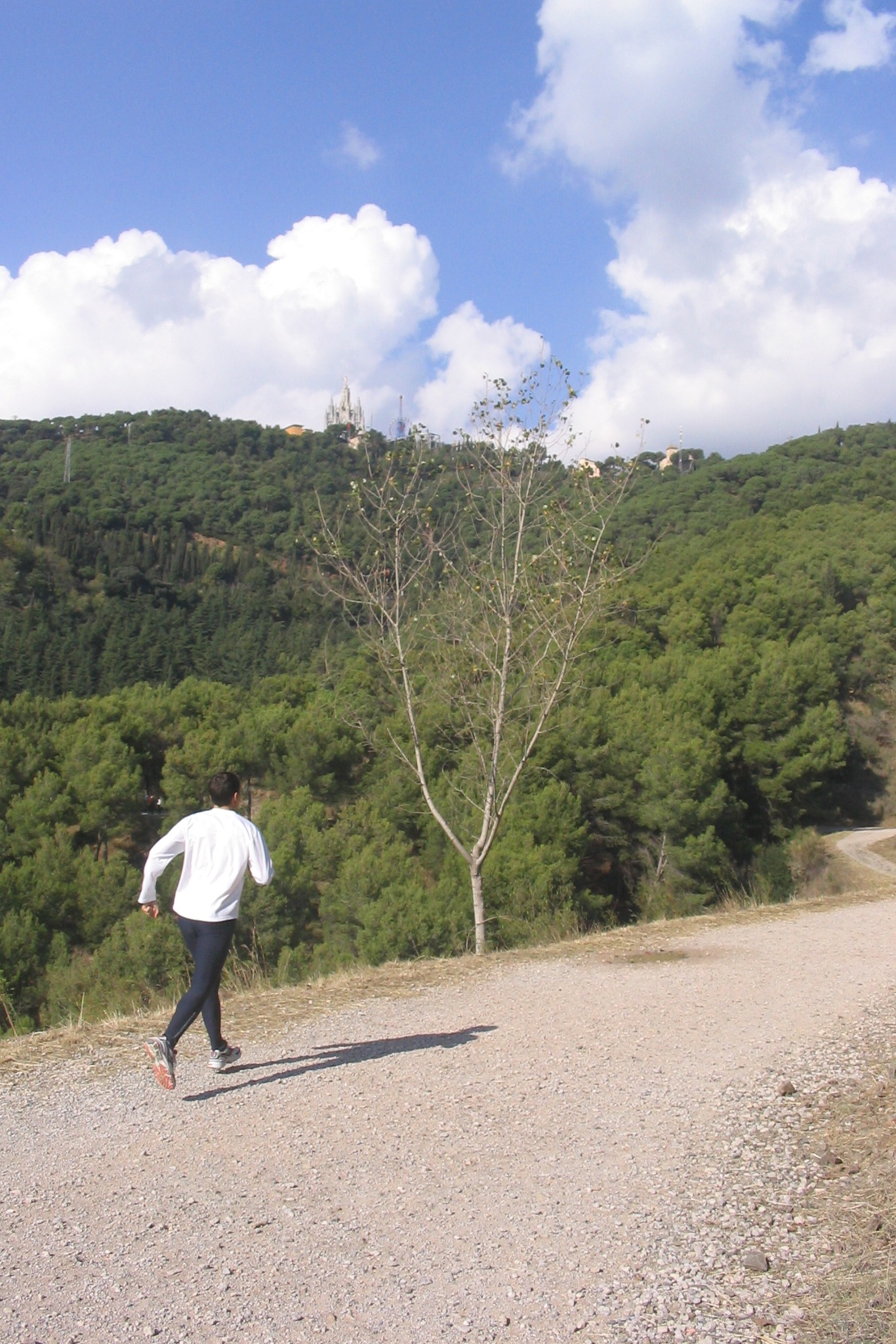 A jogger runs along the Carretera de les Aigues in the hills above Barcelona.